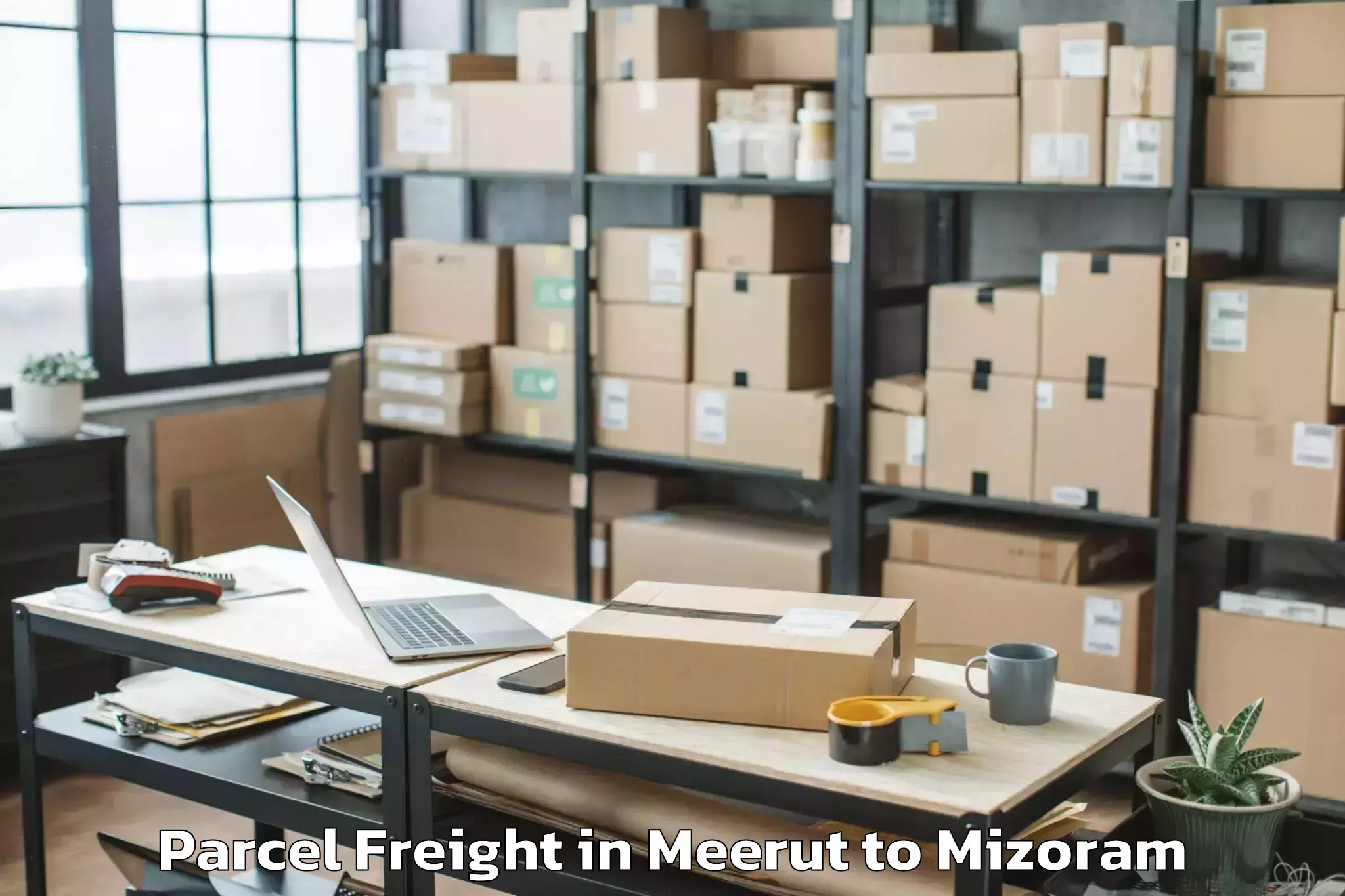 Top Meerut to Saiha Parcel Freight Available